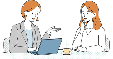 
Consultation Conversation Illustration - Business Meeting, Client Discussion.