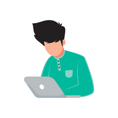 Man Working on Laptop