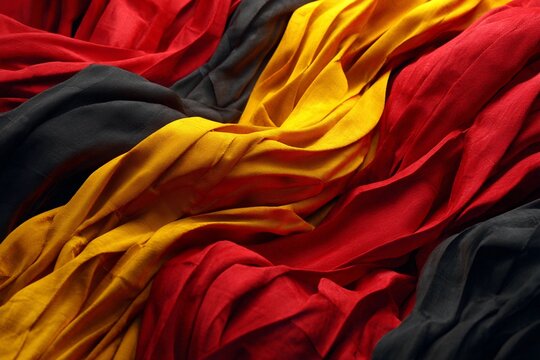 Vibrant Fusion of Red, Yellow, and Black Fabrics Celebrates Creativity in Digital Art Generative AI