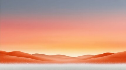 Serene desert landscape at sunset with soft pastel colors illuminating the sky.