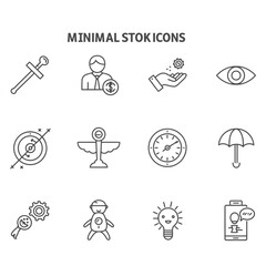 Modern minimalist icon set depicting business finance communication ideas and concepts with simple outline style
