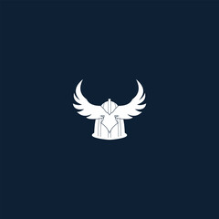 Elevated Security Emblem: Winged helmet design for protection and assurance