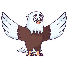 Fototapeta premium Cute cartoon eagle animal illustration, Flat Cartoon Style design for Web, Flayer, Sticker, Landing Page, banner.