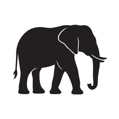 Fototapeta premium Majestic Elephant Silhouette Standing Tall in Side Profile View