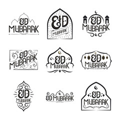 Fototapeta premium Eid Mubarak Calligraphy Set