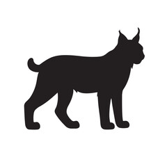 Obraz premium Silhouette Illustration of a Lynx Standing in Alert Position