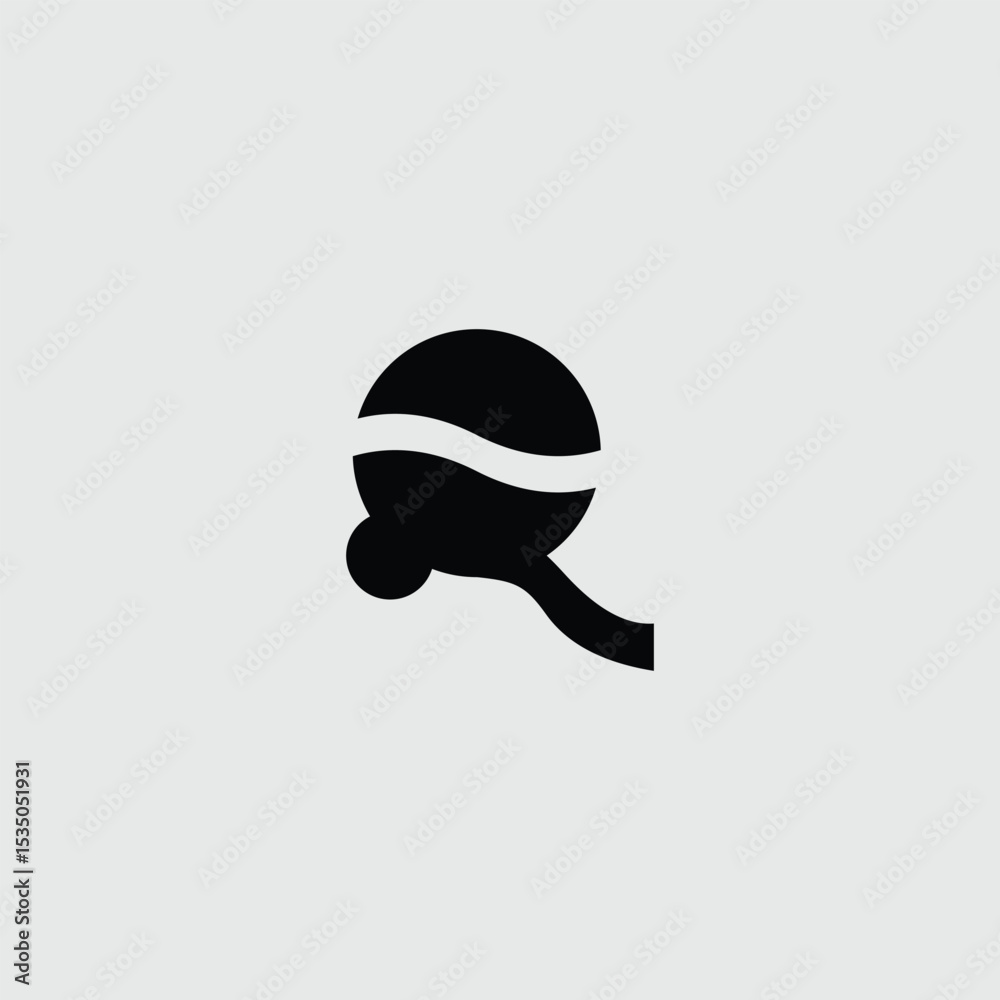 Fototapete monogram initial letter r logo design with circle wafe syimbol design template