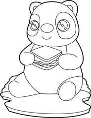 Panda Sandwich Animal Vector Graphic Art Illustration