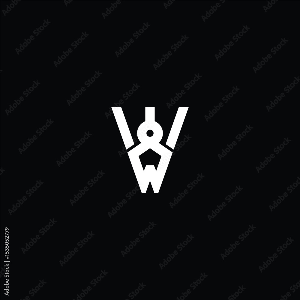 Fototapete abstract white vector logo design of three-letter combination with a triangle shape