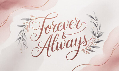 Forever & Always pink romantic quote