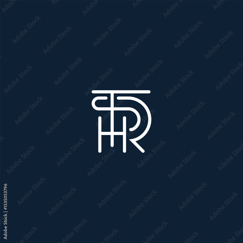 Poster Elegant Initial Monogram Logo Design with Linear Style Representation