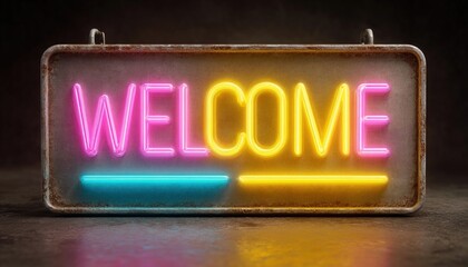 Retro Neon Welcome Sign. (5)