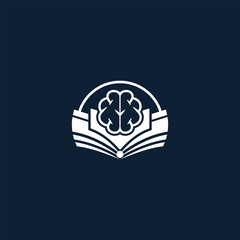 Illustration for learning and memory concept, brain and open book icon