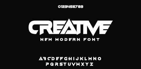 Creative  technology space font logo alphabet. techno and sport fonts. Typography digital sci-fi movie logos. vector illustration 