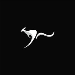 Kangaroo Logo. Minimalist Black Silhouette Design for Bold and Agile Branding