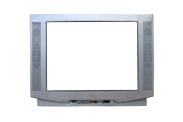 Old tv on isolated. Retro technology concept. Blank screen for text.