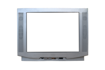 Old tv on isolated. Retro technology concept. Blank screen for text.