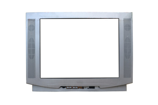 Old tv on isolated. Retro technology concept. Blank screen for text.
