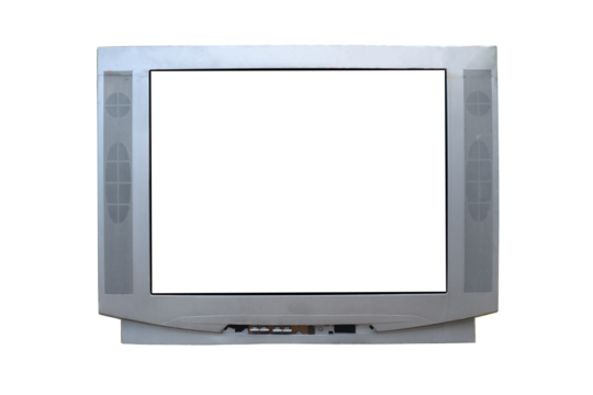 Old tv on isolated. Retro technology concept. Blank screen for text.