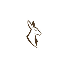Kangaroo Logo. Minimalist Black Silhouette Design for Bold and Agile Branding
