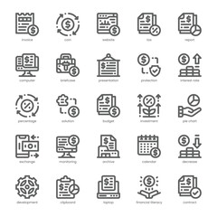 Budget Monitoring Icon pack for your website, mobile, presentation, and logo design. Budget Monitoring Icon outline design. Vector graphics illustration and editable stroke.