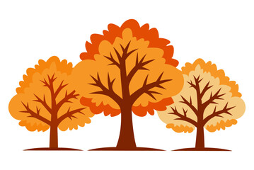 Fall Leaf Icon Set with Pin Oak Variety