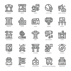 Cultural Tour Icon pack for your website, mobile, presentation, and logo design. Cultural Tour Icon outline design. Vector graphics illustration and editable stroke.