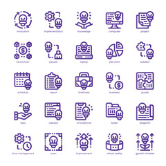 Innovation Icon pack for your website, mobile, presentation, and logo design. Innovation Icon line basic color design. Vector graphics illustration and editable stroke.