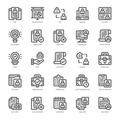 Portfolio Icon pack for your website, mobile, presentation, and logo design. Portfolio Icon outline design. Vector graphics illustration and editable stroke.