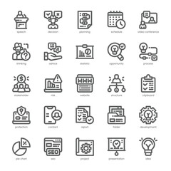 Presentation Icon pack for your website, mobile, presentation, and logo design. Presentation Icon outline design. Vector graphics illustration and editable stroke.