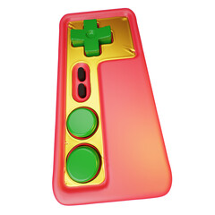 Retro gamepad joystick game controller. 3d render isolated on white background.