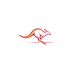 Kangaroo Logo. Minimalist Black Silhouette Design for Bold and Agile Branding