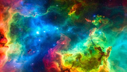 Fototapeta premium Nebula and galaxies in space. Abstract cosmos background