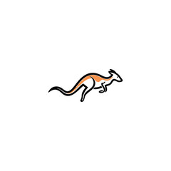 Kangaroo Logo. Minimalist Black Silhouette Design for Bold and Agile Branding