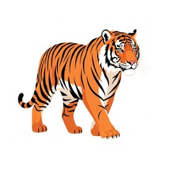 Fototapeta premium Sumatran Tiger – Flat Vector Illustration