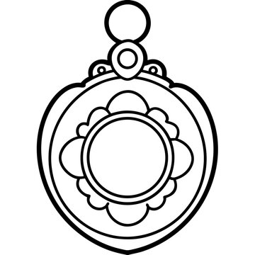 black and white pendant necklace design clip art preview