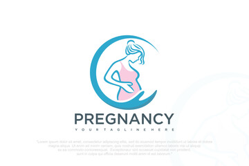 pregnant woman icon or logo design . vector illustration