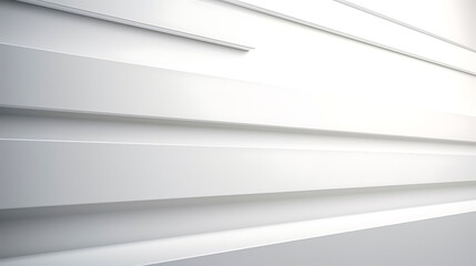 Horizontal stack of white panels with staggered alignment and shadows, lit from above with soft high-key light for clean dimension