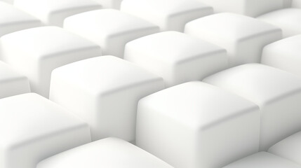 Soft-padded white blocks arranged like cushioned squares over a clean neutral white background, ideal for soft UI themes