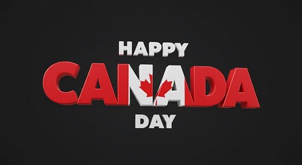 Fototapeta premium 3D Render Celebration Canada Day with Red and White Lettering