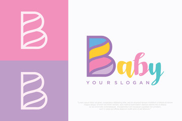 B baby Logo design . vector illustration