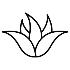 aloe vera icon Outline isolated logo mark