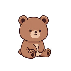 Cute Bear Vector Illustration in Flat Design Style