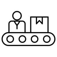 Assembly line icon Outline isolated logo mark