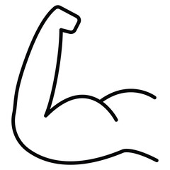 Biceps icon Outline isolated logo mark