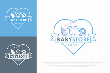 Fashion Kids Store Logo Design , Vector illustration