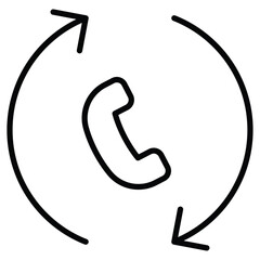 Call back icon Outline isolated logo mark