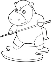 Horse Billiard Queue Animal Vector Graphic Art Illustration