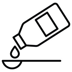 cough syrup icon Outline isolated logo mark