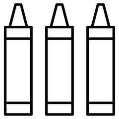 Crayons icon Outline isolated logo mark